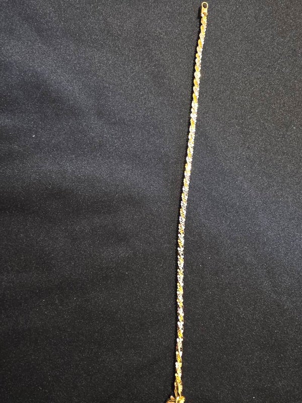 7 1/2" 3mm 2-Tone Gold Rope Bracelet