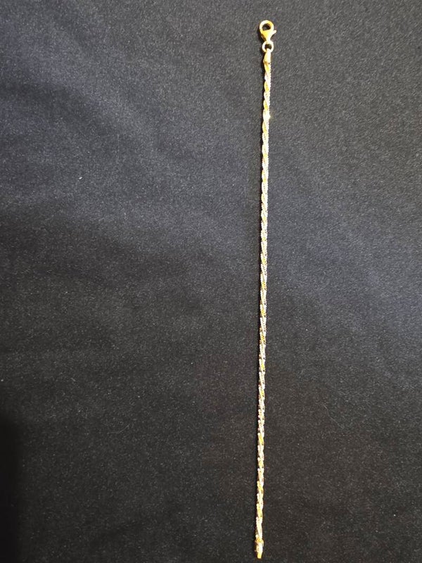 7 1/2" 3mm 2-Tone Gold Rope Bracelet