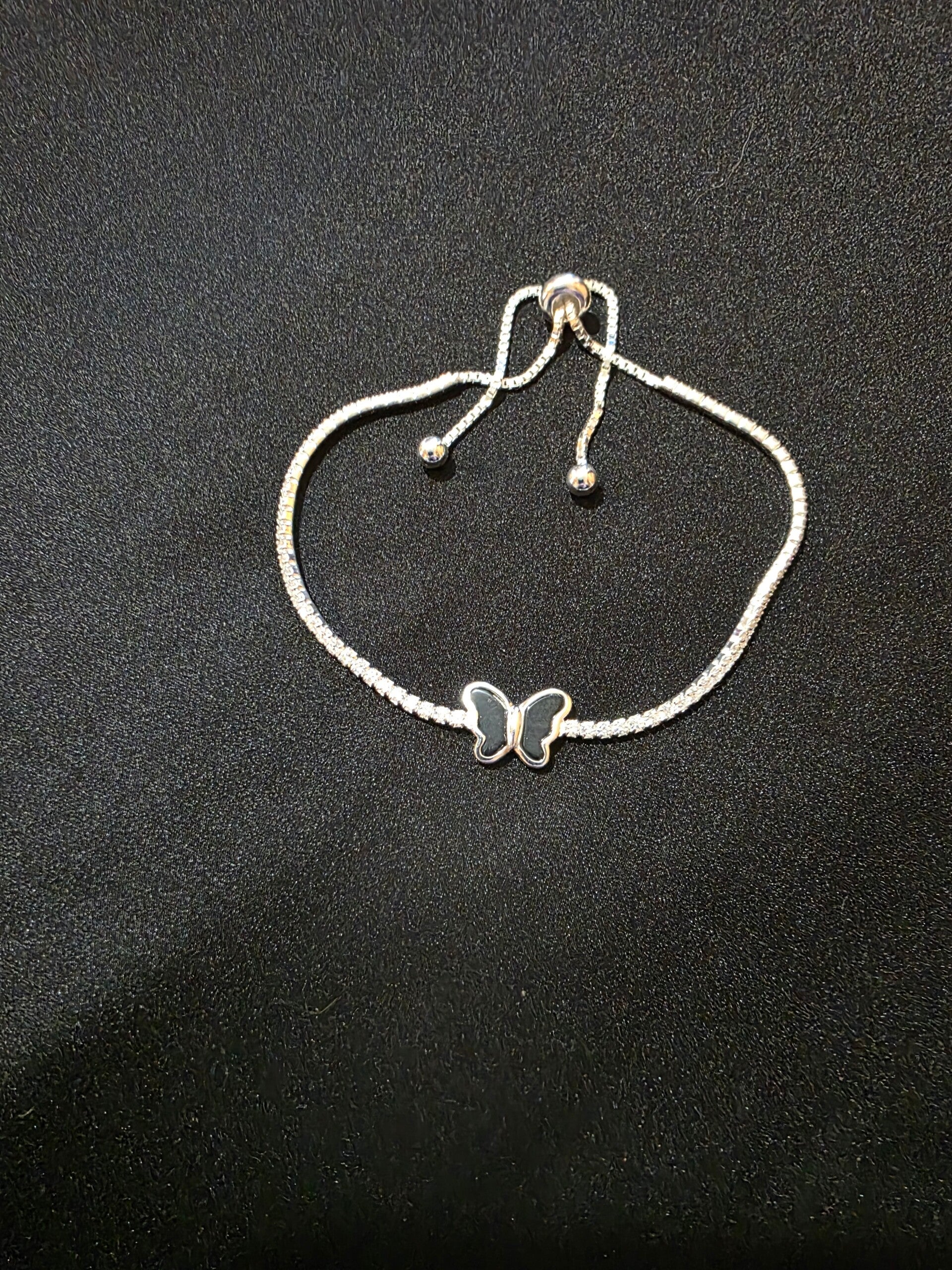 7 1/2" 2mm Butterfly adjustable Bracelet