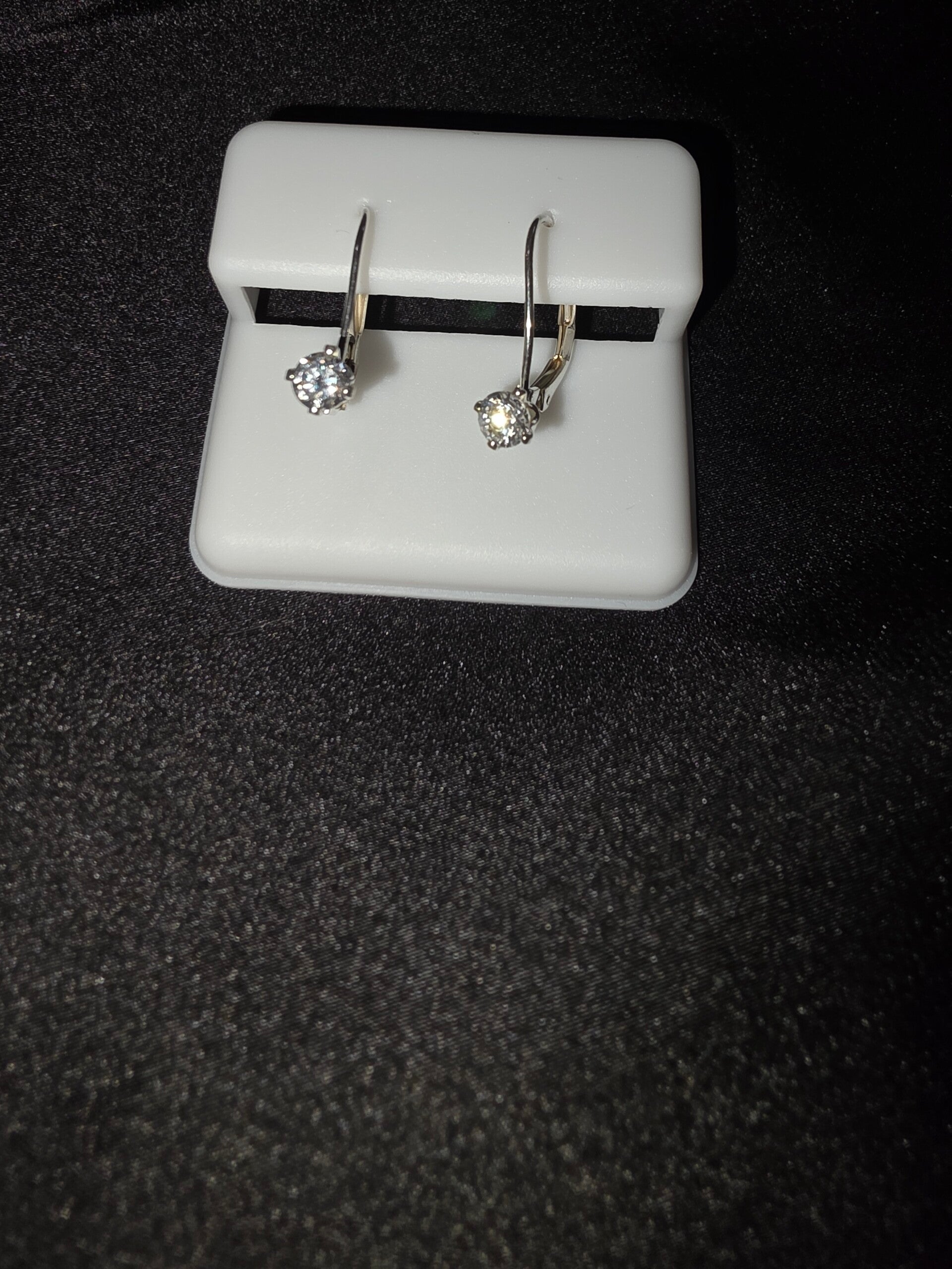Cubic Zirconia Solitaire Hoop Earrings