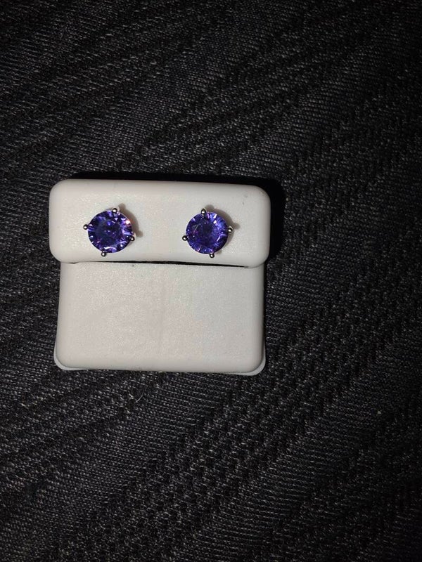 6mm Purple Earrings
