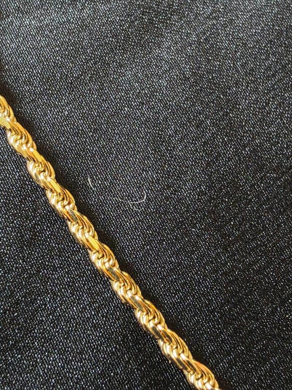 18" Rose Gold over Sterling Silver Diamond cut Twisted Necklace