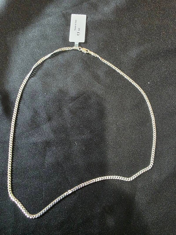 16" Sterling Silver Flat Cuban Necklace