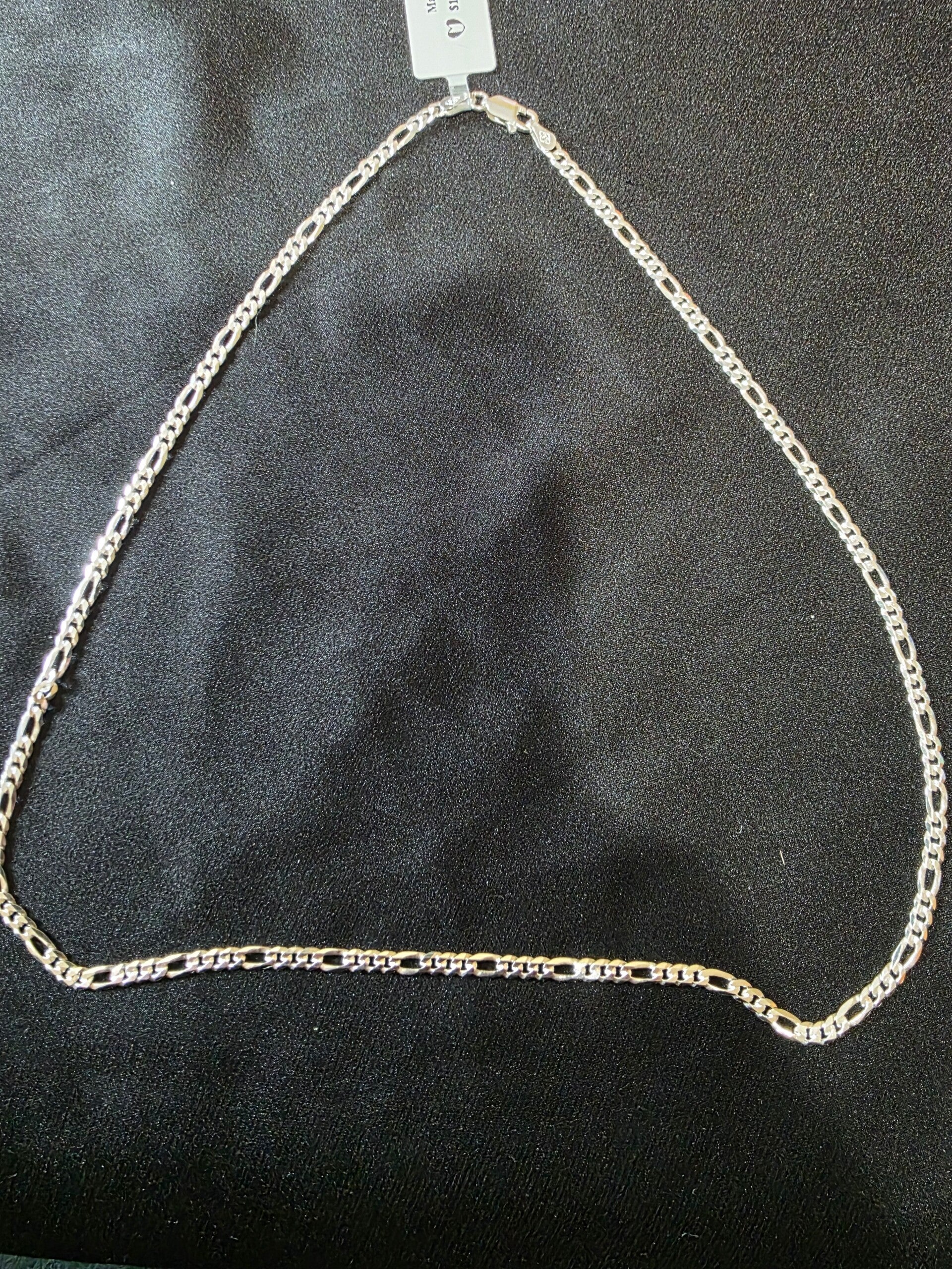 18" Sterling Silver Figaro Necklace