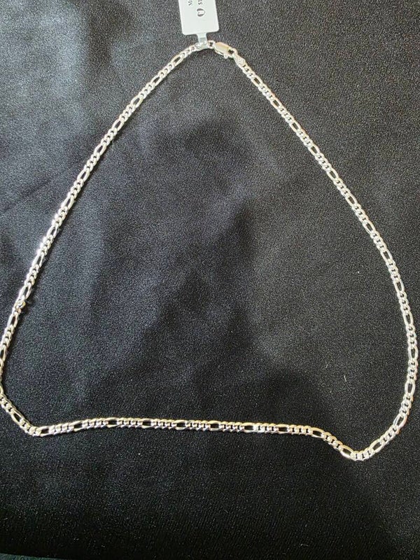 18" Sterling Silver Figaro Necklace
