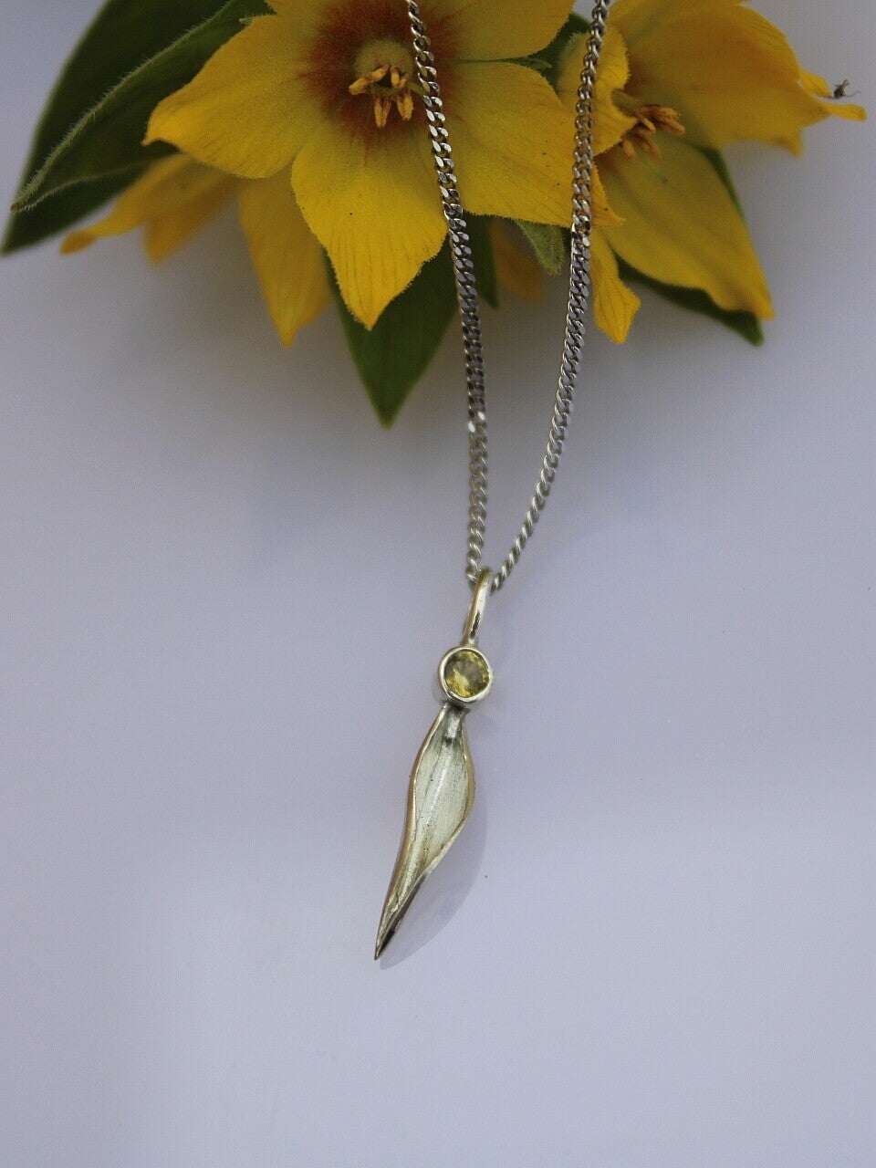 Zilveren Collier met Citrien