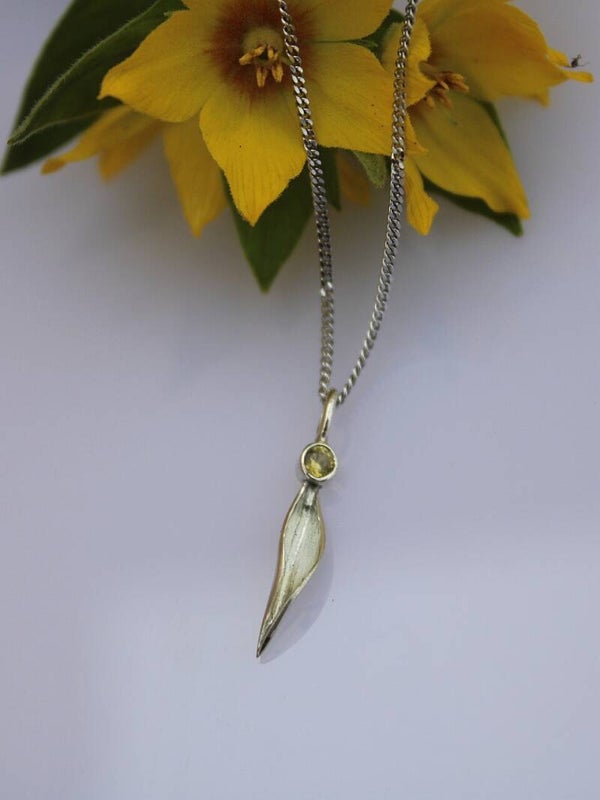Zilveren Collier met Citrien