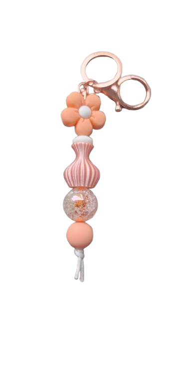 Sleutelhanger-Oranje bloem vaas.