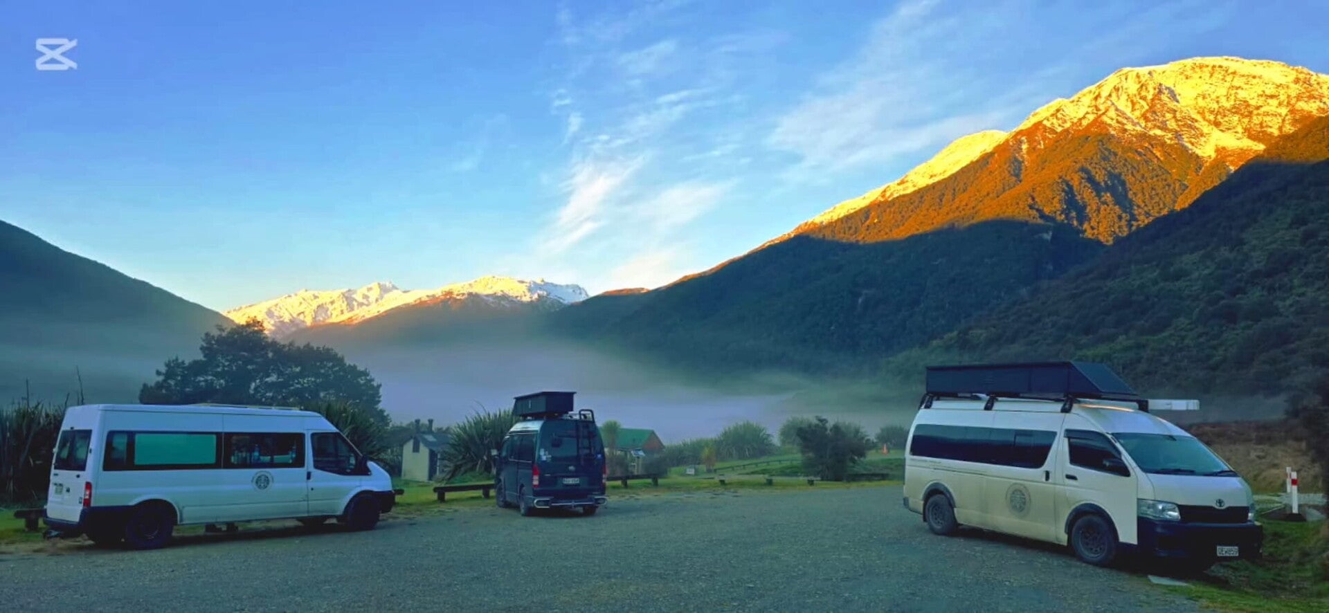 Sunset over the mountains cinematic tour