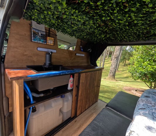 Campervan internal sink