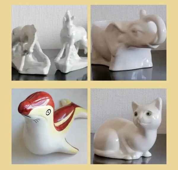 Beelden. Zeehond, kat, paard olifant. nr.E10