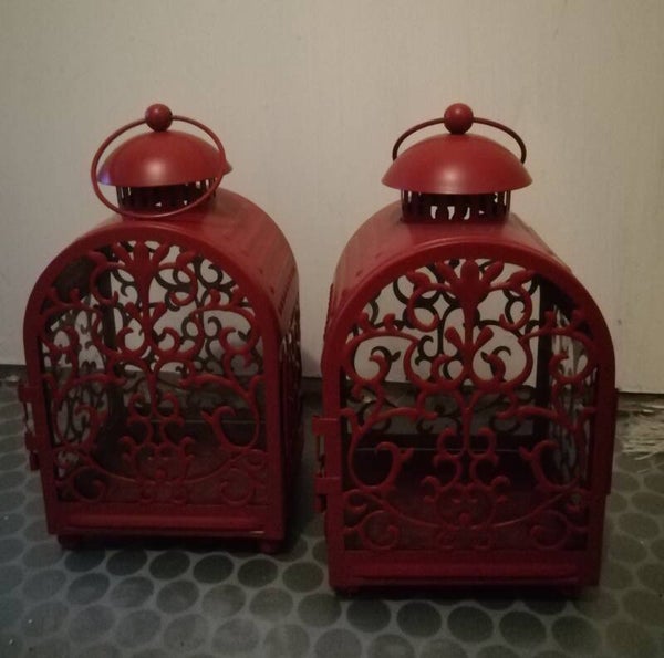 Lantaarn kaarshouder huisje.  nrK12