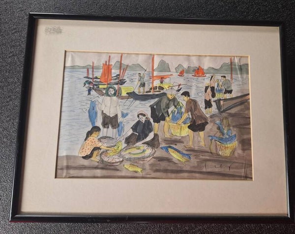 Schilderij prent. Visserhaven nr.AN10