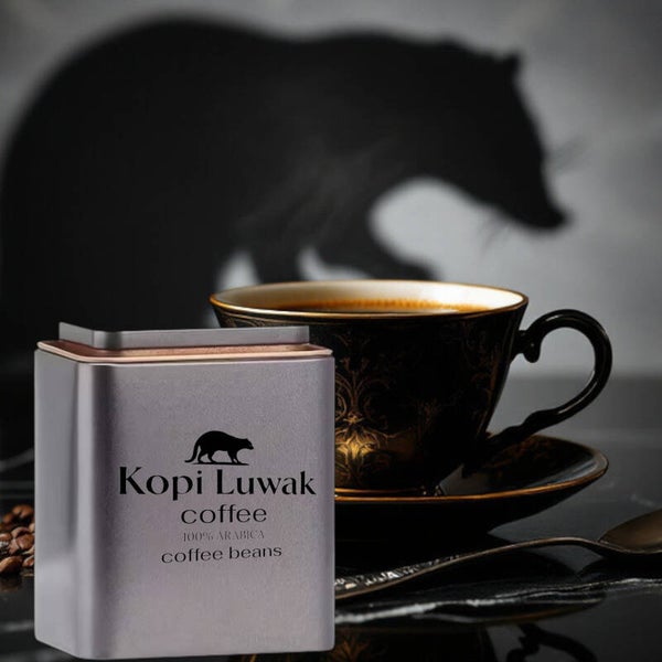Kopi Luwak certyfikowana kawa ziarnista 100% arabica w stylowej puszce 100g