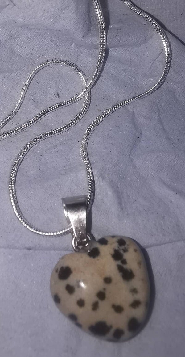 Natural Dalmatian Healing Stone With Pendant