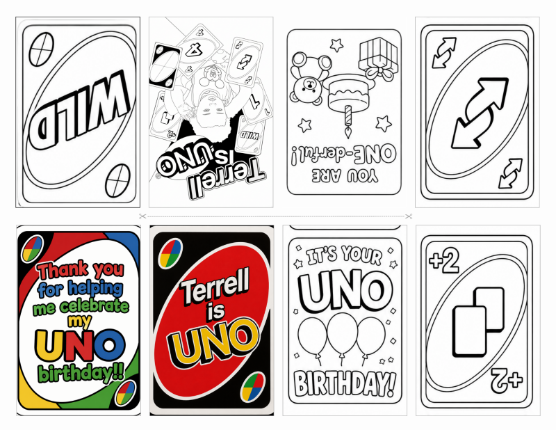 Custom bday coloring sheet