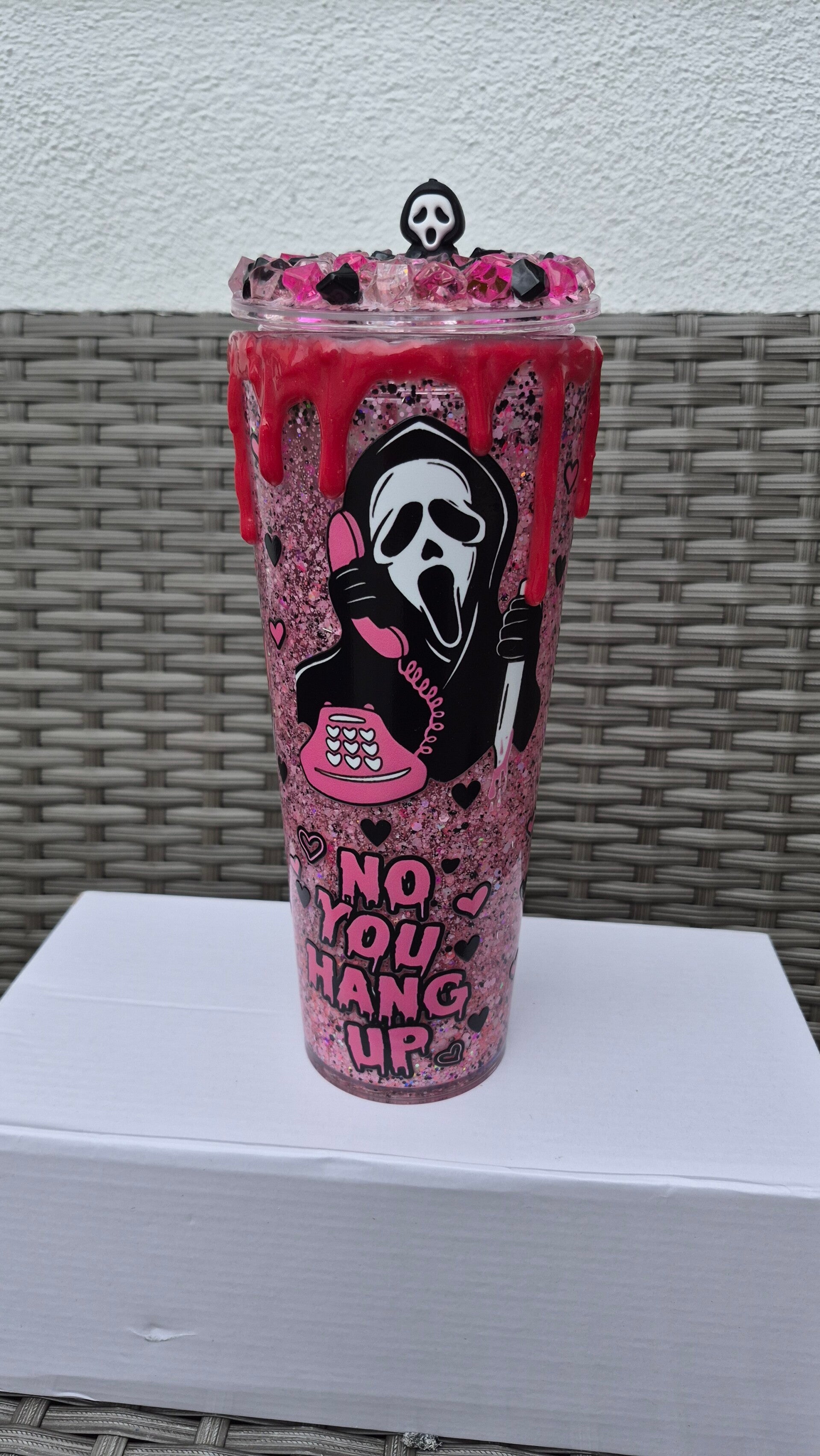 24oz snowglobe-lava or swirl tumbler
