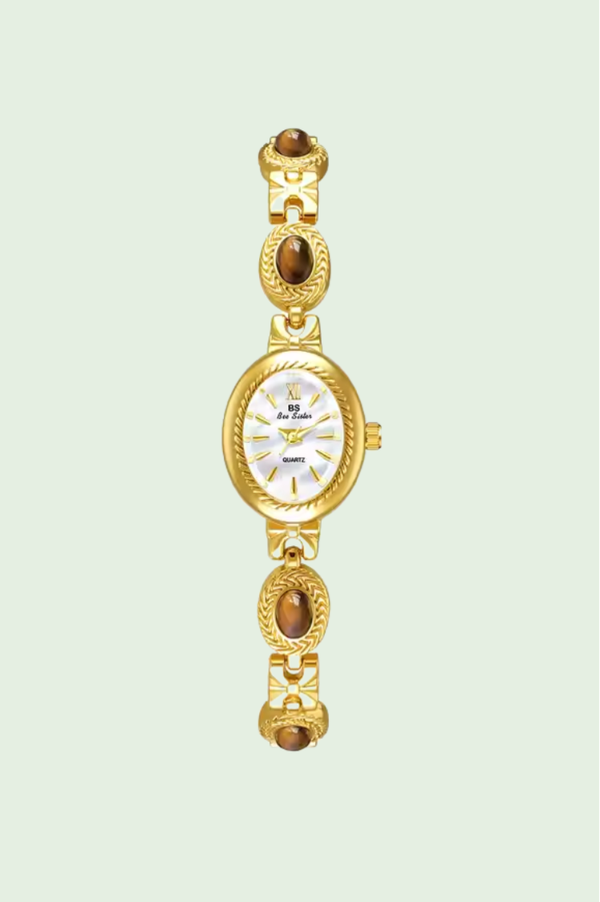 Vintage Tigerseye watch - gold