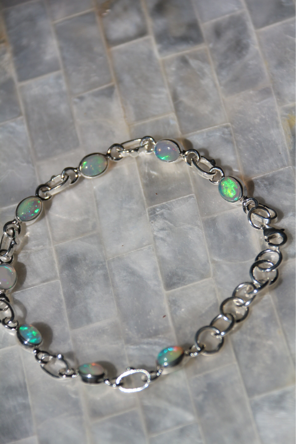 Ethereal Glow - Ethiopian Opal Bracelet | Silver