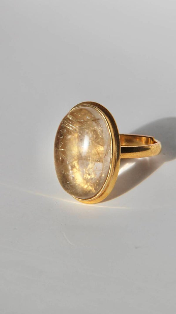 Rutile Quartz Ring Gold