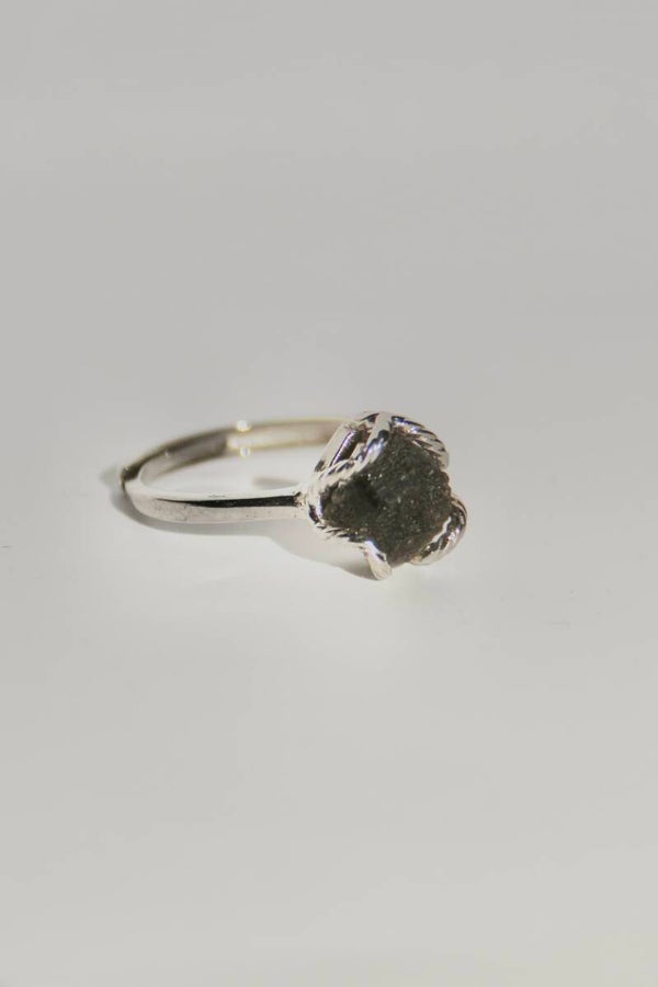 Moldavite Ring Silver