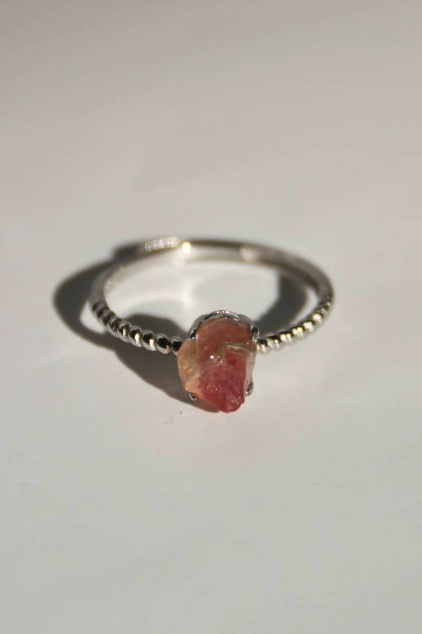 Watermelon Tourmaline Ring Silver
