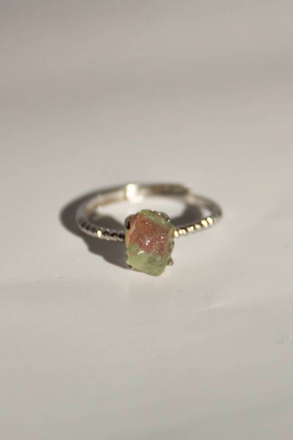 Watermelon Tourmaline Ring Silver