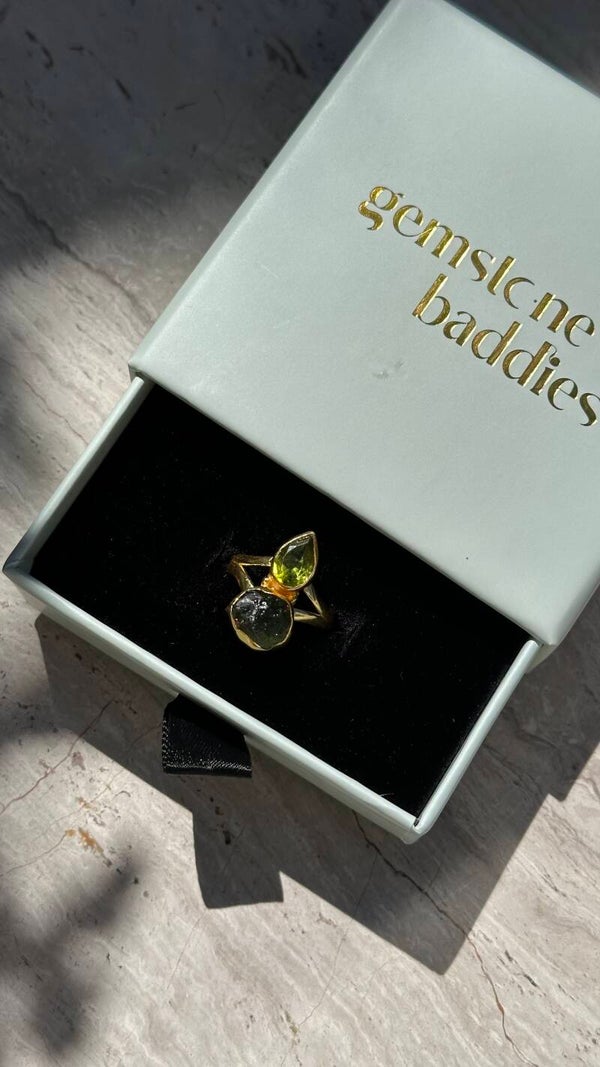 Peridot/Moldaviet Ring