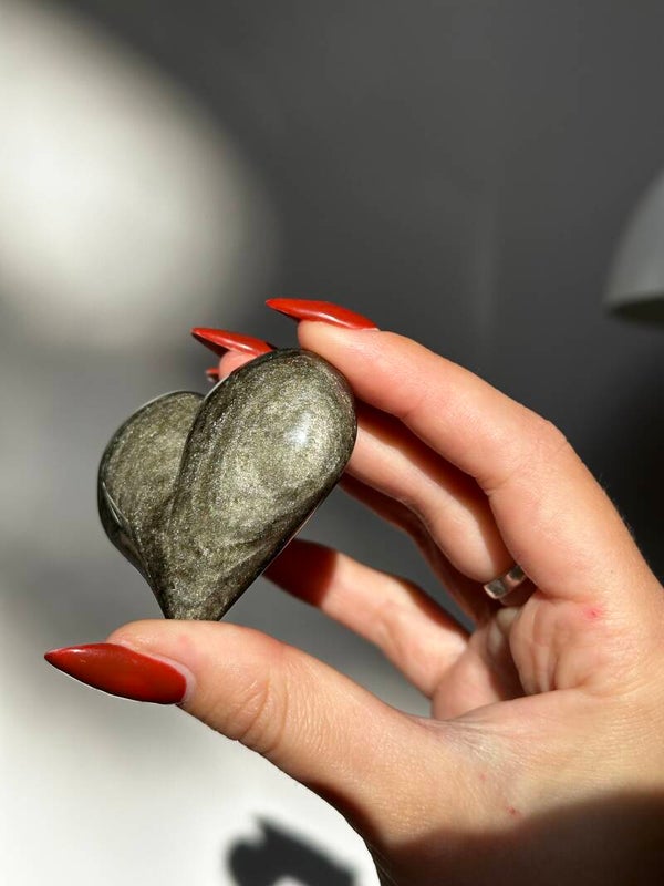 Gold Obsidian puffy heart 10