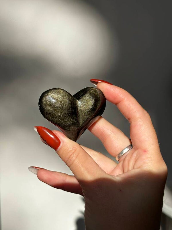 Gold Obsidian puffy heart 13