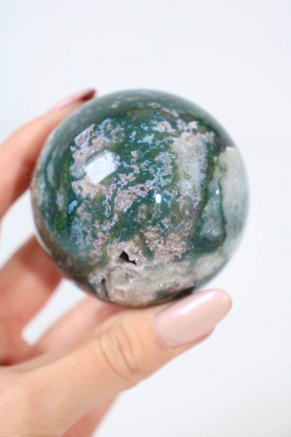 Mosagaat bol met sugar druzy pockets