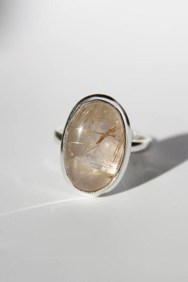 Rutile Quartz Ring Silver