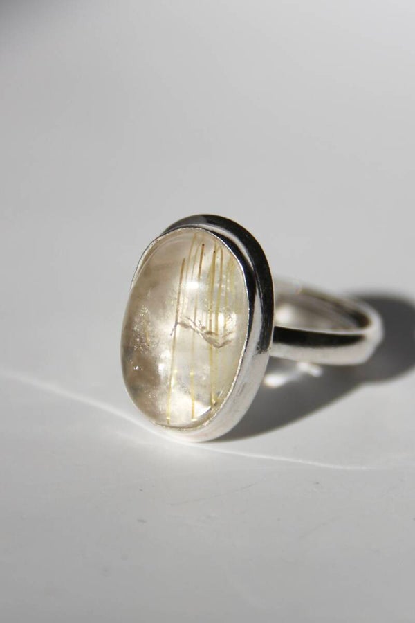 Rutile Quartz Ring Silver