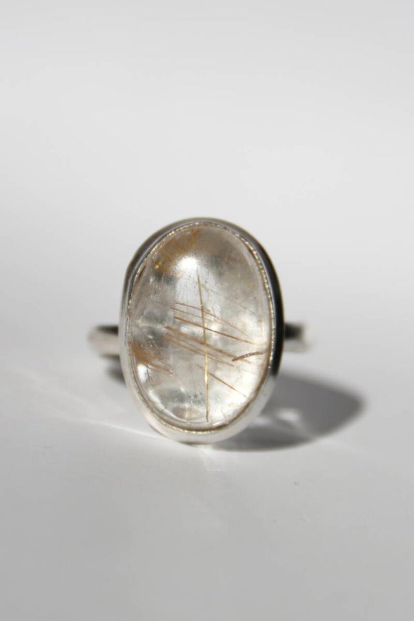 Rutile Quartz Ring Silver