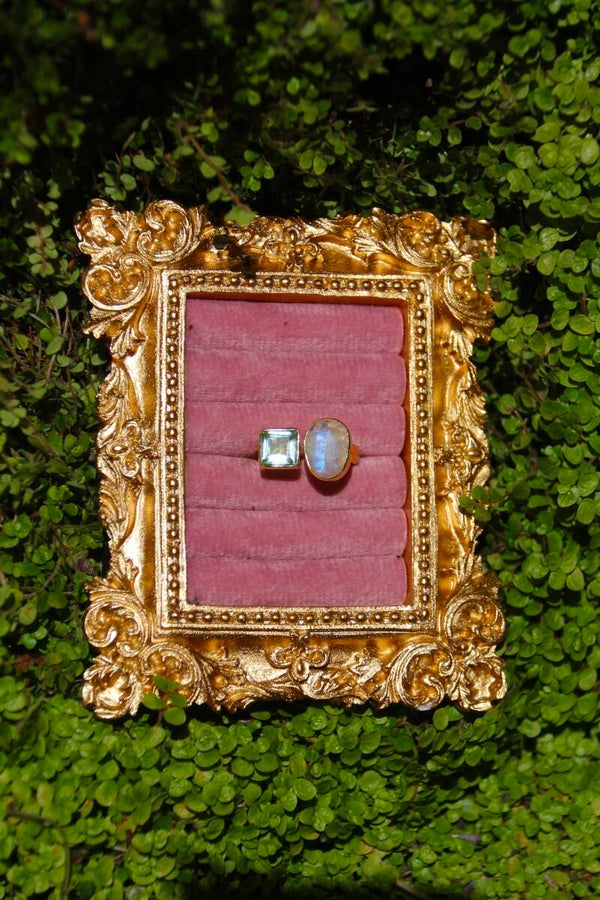 Celestial Ocean - Aquamarine & Moonstone Ring