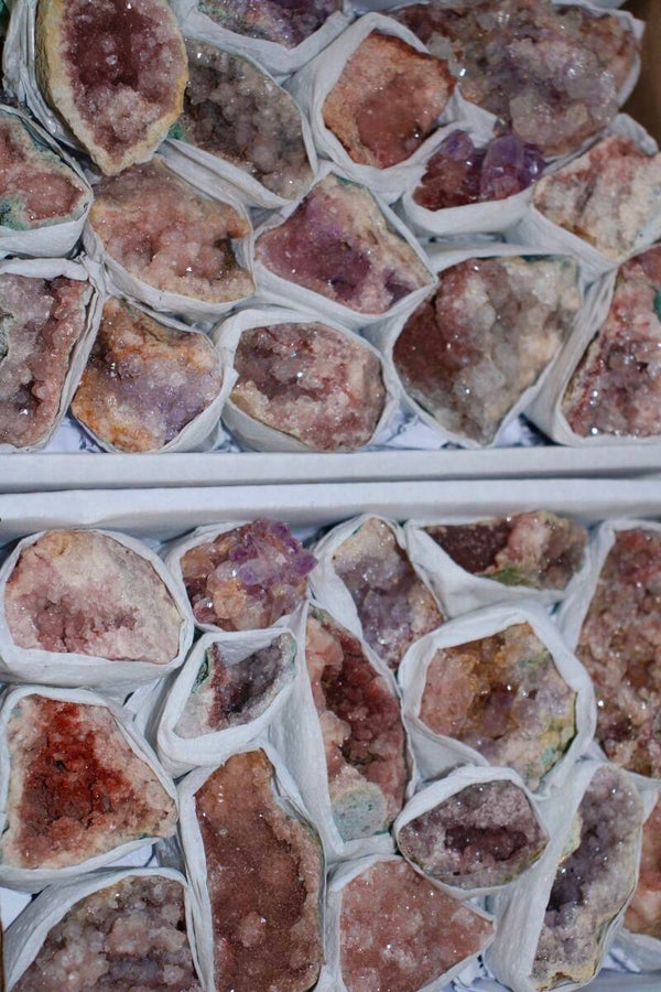 Roze amethist verassings geode