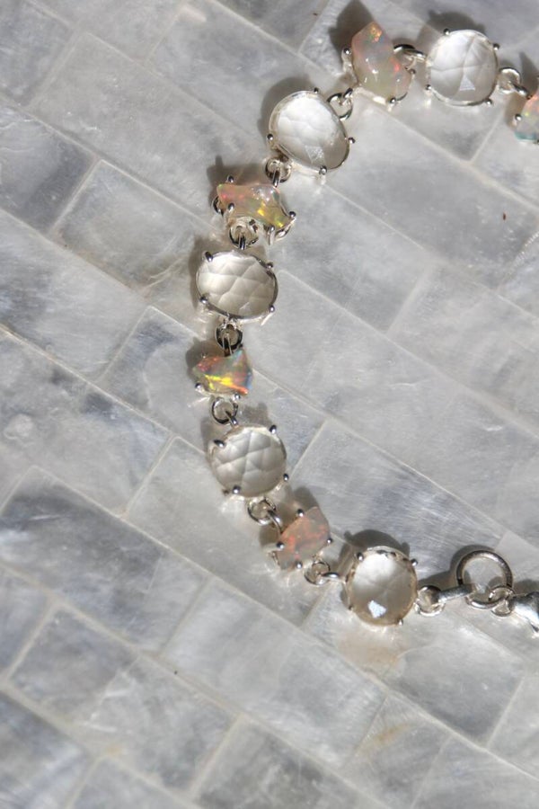 Ethiopian Opal, Quartz Bracelet