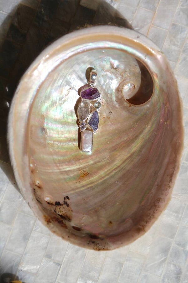 Tanzanite, Amethyst, Herkimer, Topaz Pendant