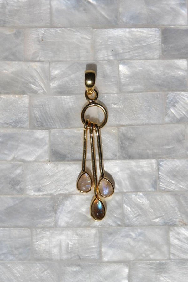 Labradorite, Moonstone Pendant