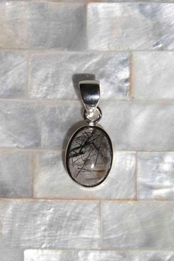 Black Rutile Quartz Pendant