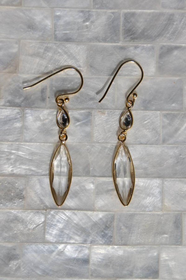 Quartz Earrings | Gold