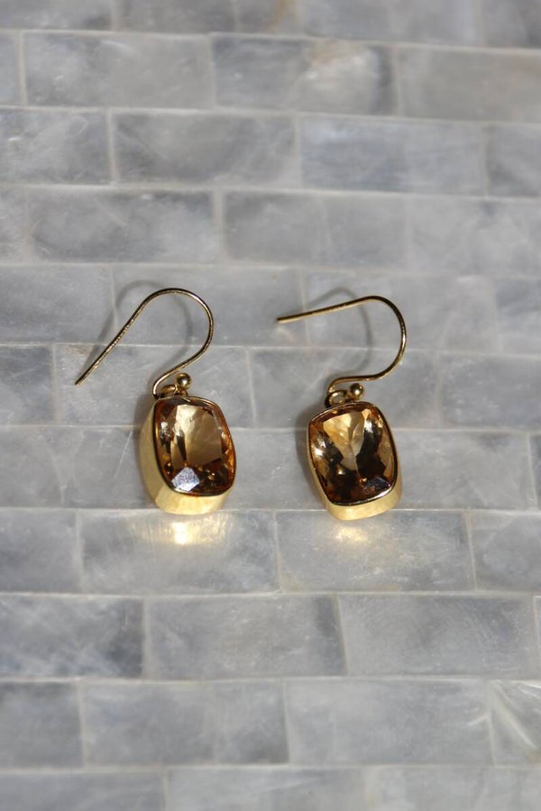Citrine Earrings | Gold
