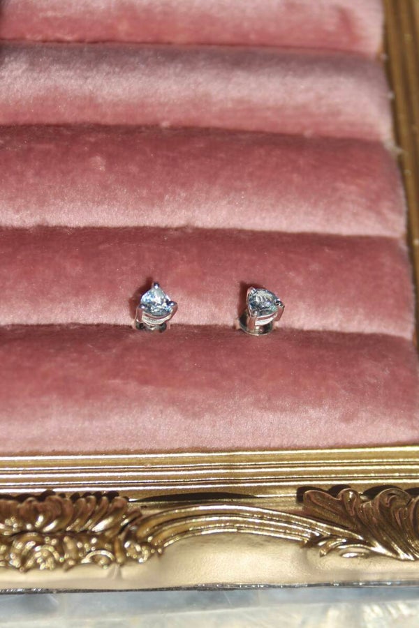 Blue Topaz Stud Earrings | Gold