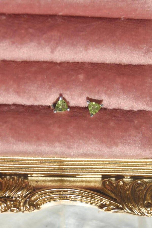 Peridot Stud Earrings | Gold