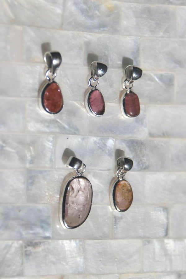 Rose Glow - Pink Tourmaline Pendant | Silver