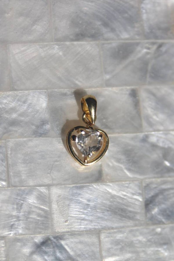 Heart of Light - Quartz Heart Pendant | Gold