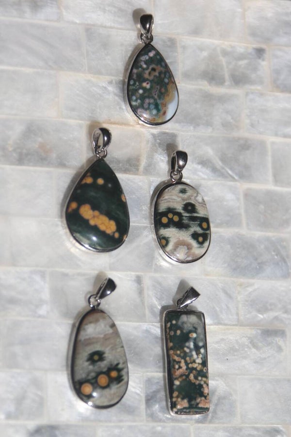 Orbiculair Ocean Jasper Pendant | Silver