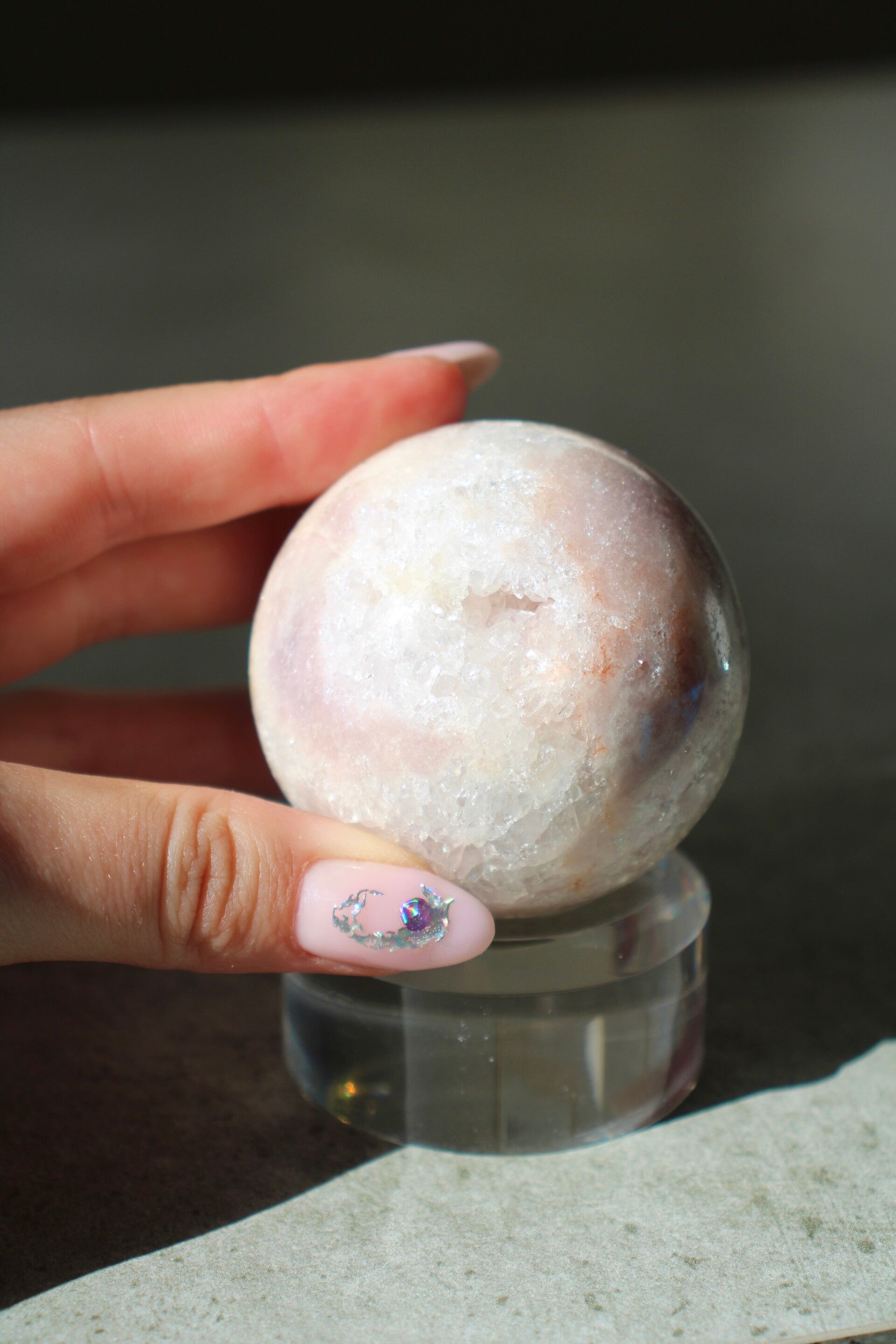 Roze amethist sphere