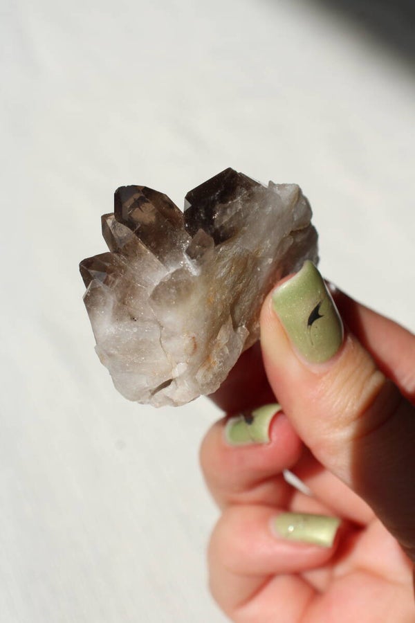 Smoky quartz cluster