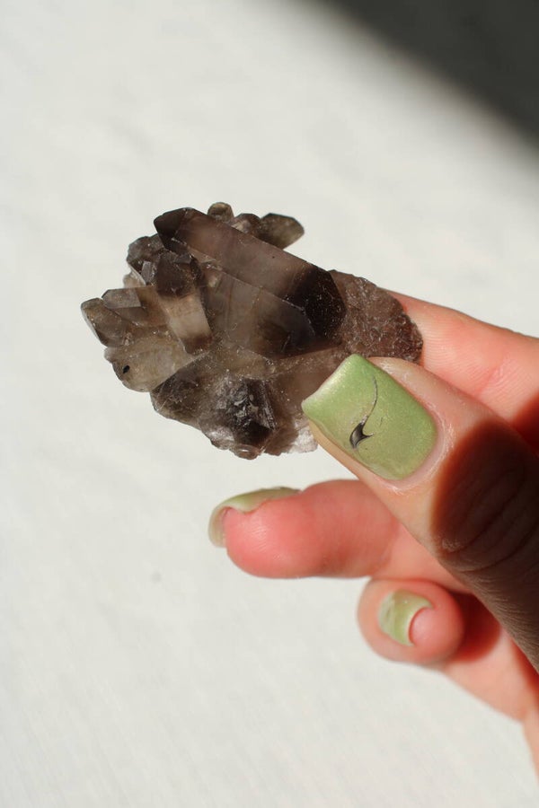 Smoky quartz cluster